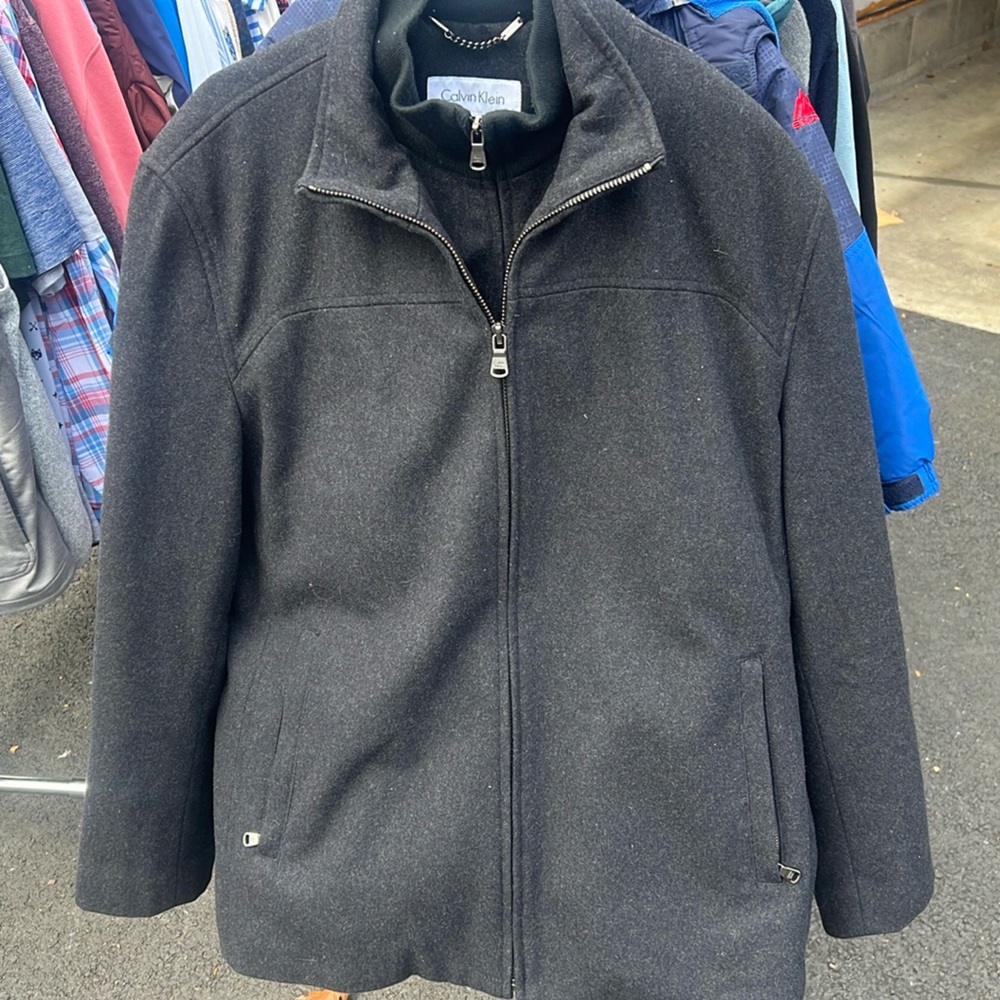Men’s Calvin Klein Double Zip Wool Jacket